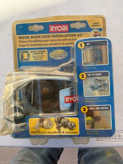 NEW Ryobi Wood Door Lock Installation Kit