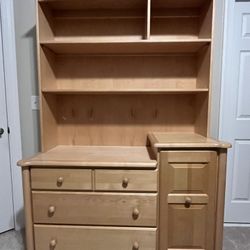 Maple Wood Dresser With Changing Table