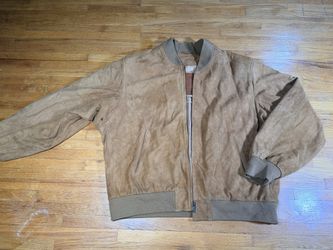 Vintage Coach Men’s XL Tan Suede Leather Bomber Jacket Made in USA