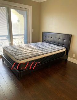 New Queen bed frame with mattress