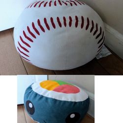 stuffed baseball sushi toy squishmallow cushion pillow plush