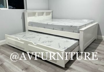 Full twin trundle and 2 foam mattresses