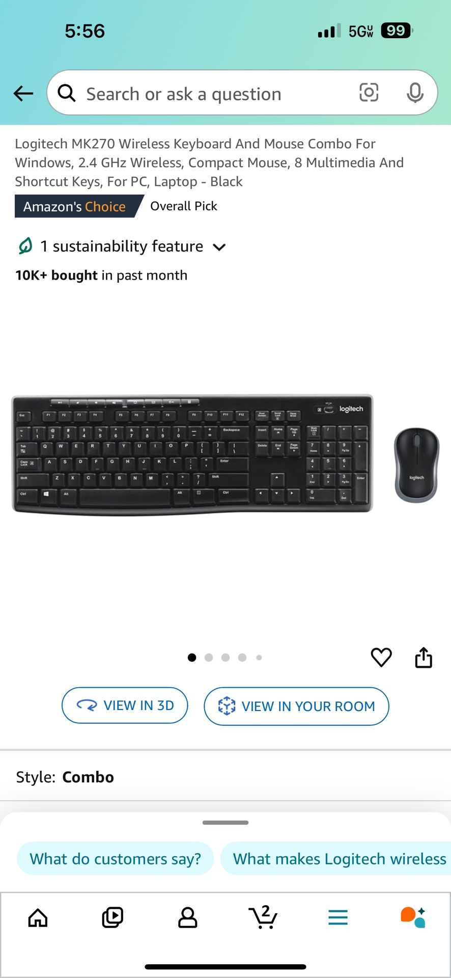 Wireless keyboard And Mouse 