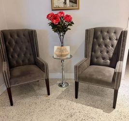 Z Gallerie Light Gray Fabric Armchairs
