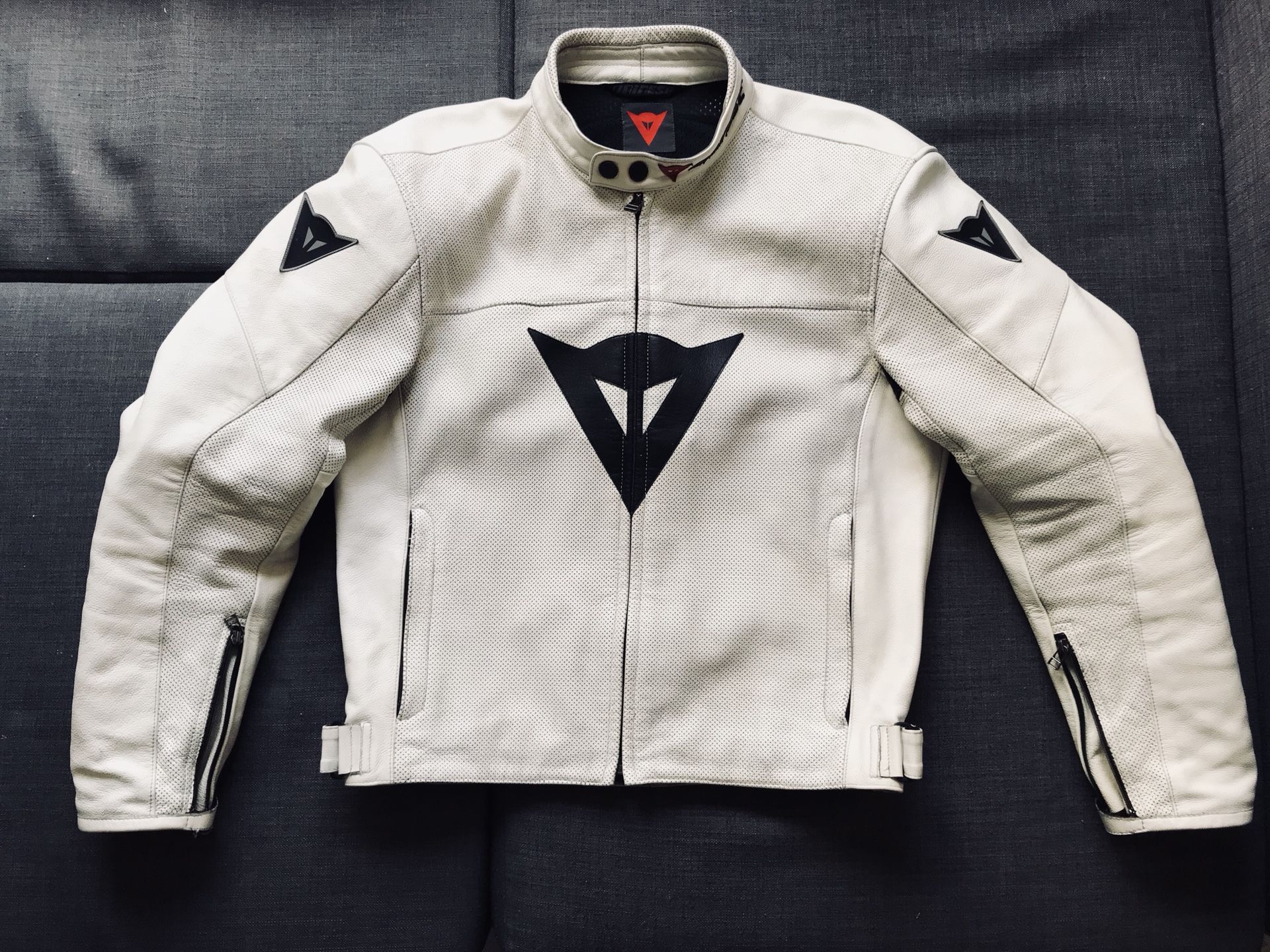 Dainese White Laguna Seca Leather Jacket