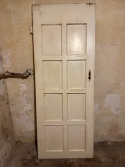 Vintage 8-Panel Wooden Interior Door