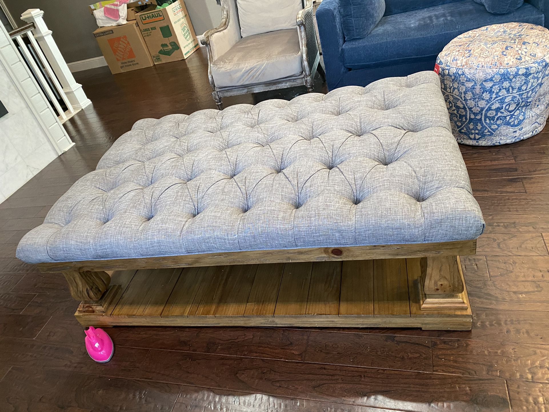 Wood/fabric Ottoman