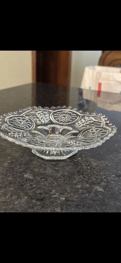 Vintage Press Glass Footed Compote