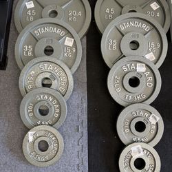 5,10,25,35,45lb iron Olympic plates. New in box 📦 $240