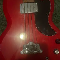 Cherry Red Epiphone SG Bass