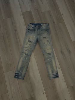 Distressed Light Wash Slim Fit Jeans