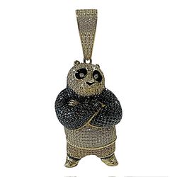 Pendant charm yellow gold 10k. Panda bear