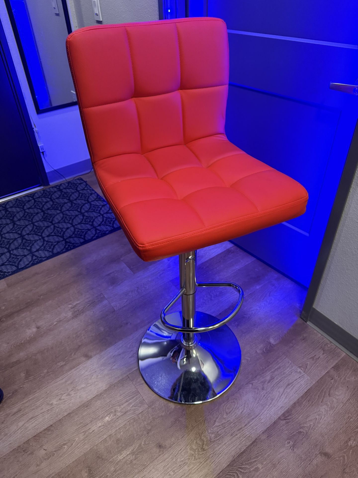 Red Leather Bar Stool (2) Red Barstools