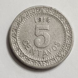 1914 Mexico 5  Centavos - Antique Coin