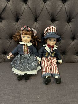 America Porcelain Boy And Girl Doll