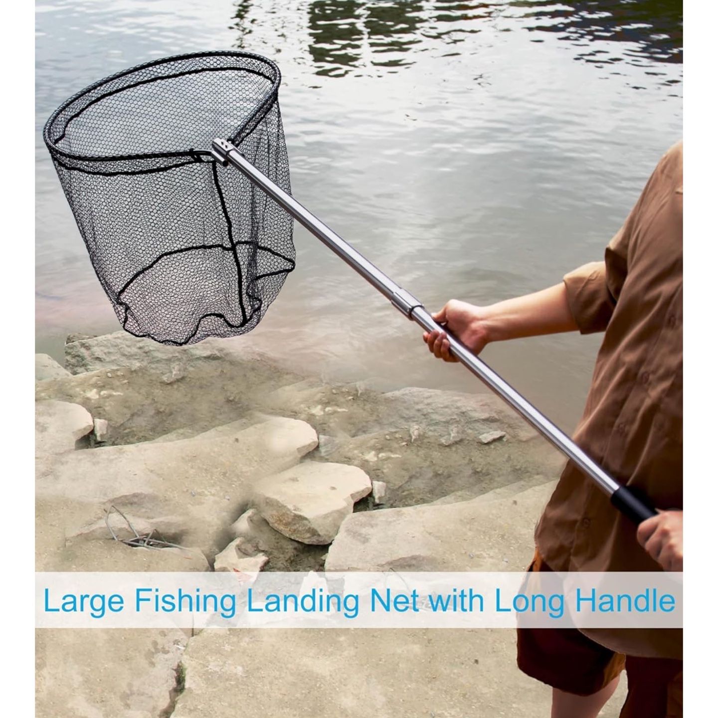 best fishing landing net handles Dr.Fish Telescoping Long Handle Landing Net 8.6ft 9.8ft