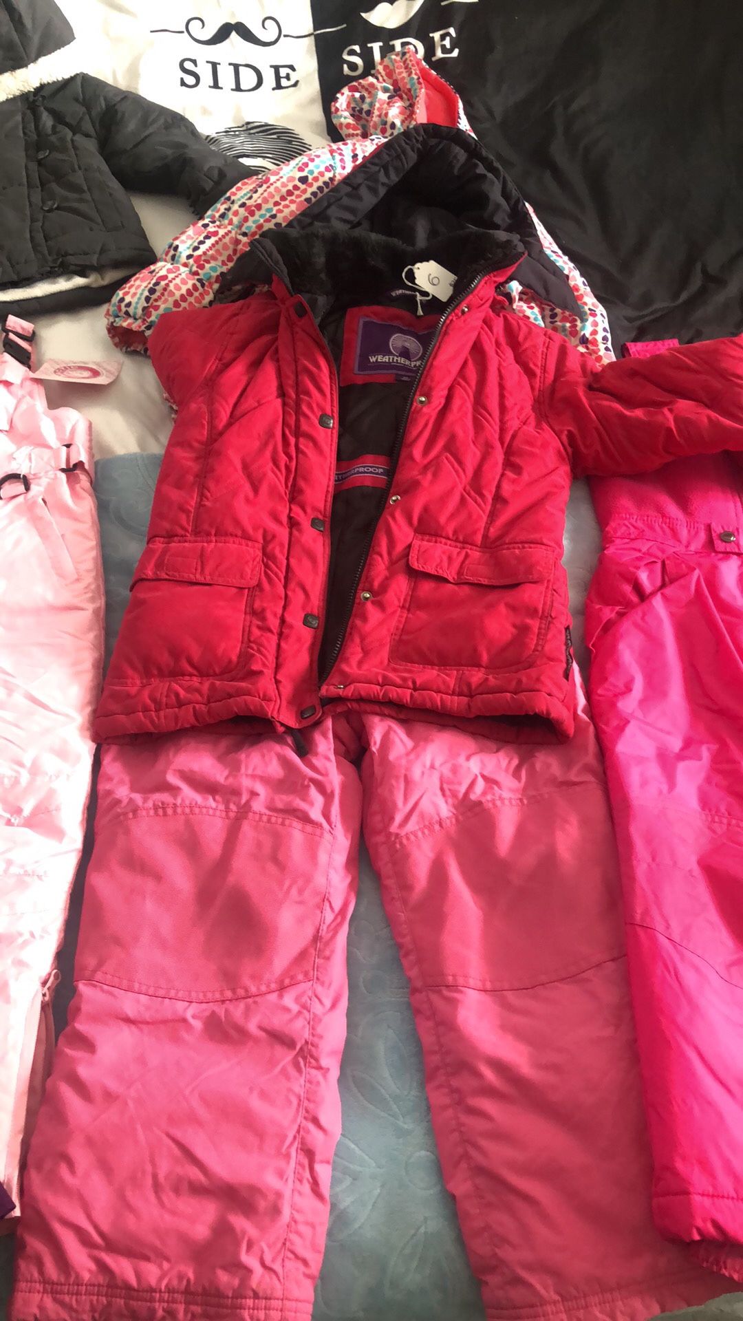 Snow bibs jackets boots any size for kids and adults