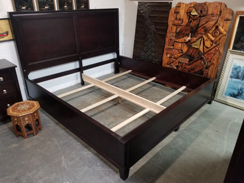 Durham Dark Wood King Size Bed Frame