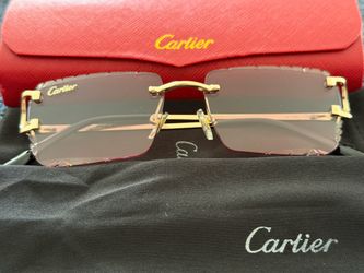 Cartier Rimless Gold Sunglasses with Case