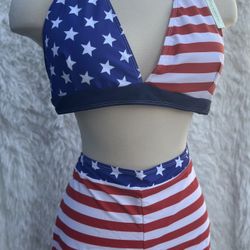 Patriotic Stars and Stripes Bikini Set New size 2XL