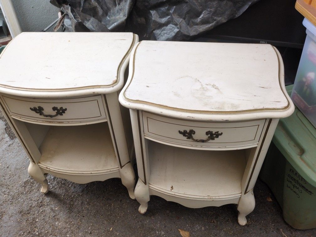 Vintage Wood Nightstands