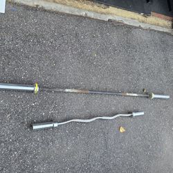 Ez Curl Bar 25lb And 35lb Olympic Barbell $100 For Both 