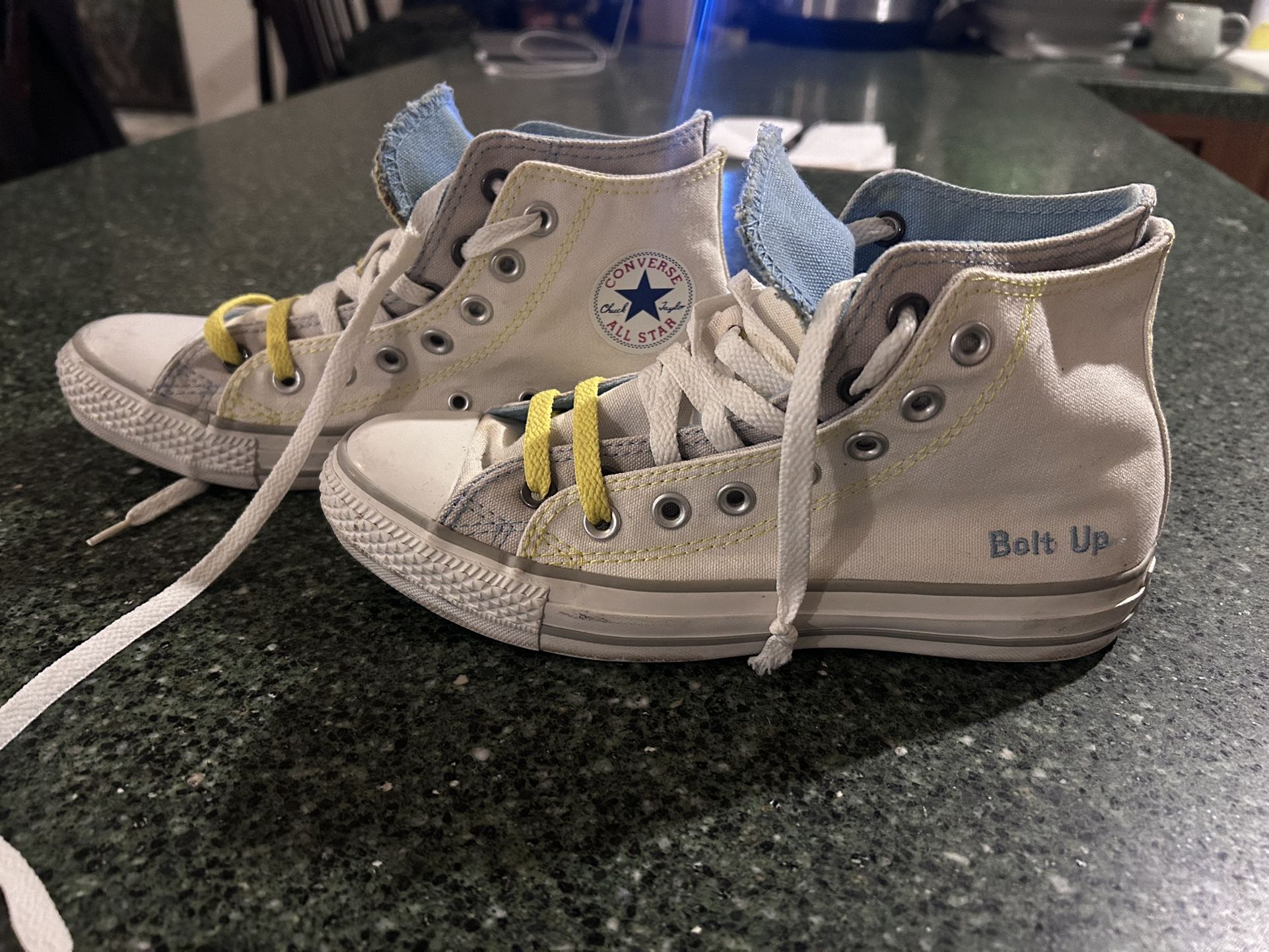 Vintage Custom 2014 NFL Chargers Bolt Up Chick Taylor Converse 