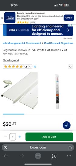 Legrand White Flat screen TV Hidden Cable kit