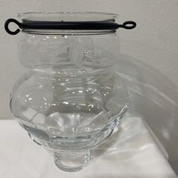 Vintage Princess House Heritage Crystal Handblown With Etching Hanging Planter/Candle Lamp