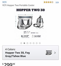 YETI Hopper Two 20 Soft-Sided Cooler: Fog Gray/Tahoe Blue
