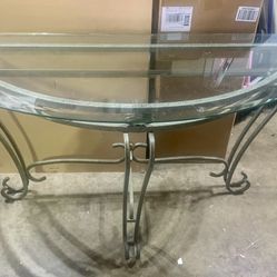 Glass and  Wrought Iron entrance Table 