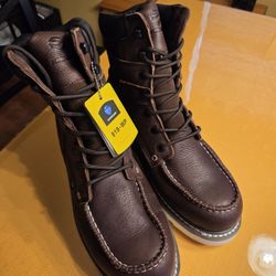 MEN'S WATERPROOF LEATHER WORK BOOTS SIZE 11 - NWT
