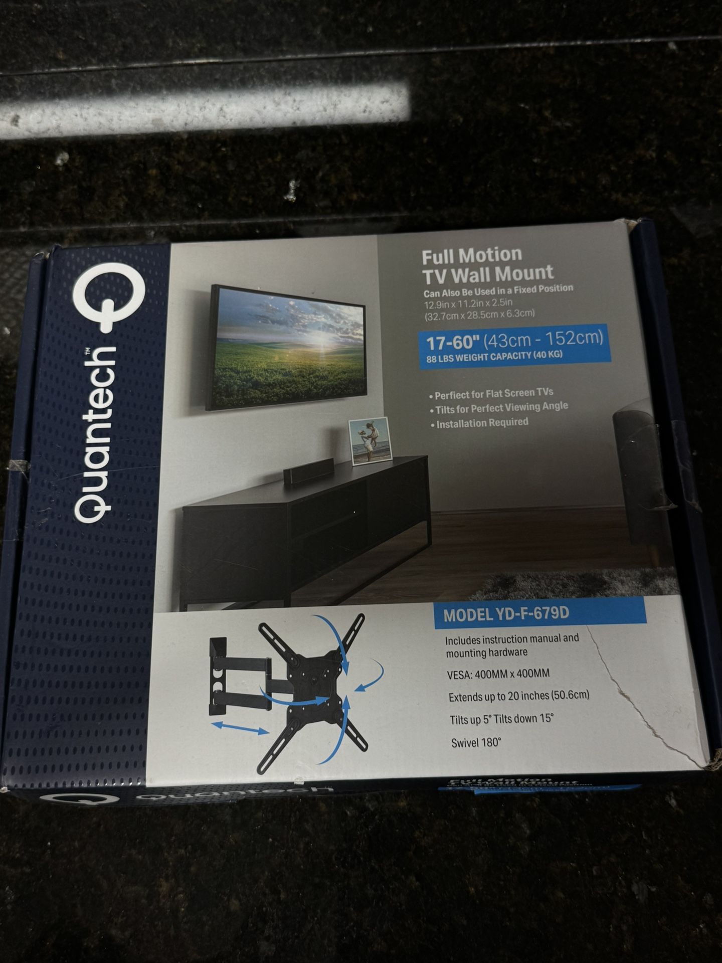 TV Wall Mount Full Motion 17-60" 88 Lbs