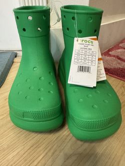 Green Ankle Crocs Boot Size 11 Women , 9 Men 