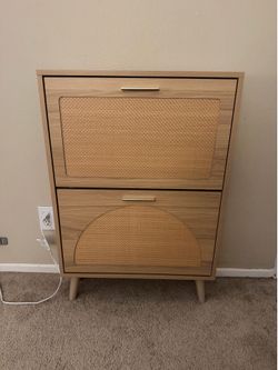 Rattan shoe cabinet