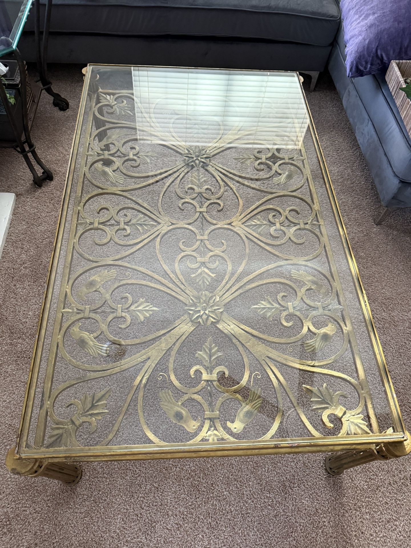 Antique Ornate Glass Table