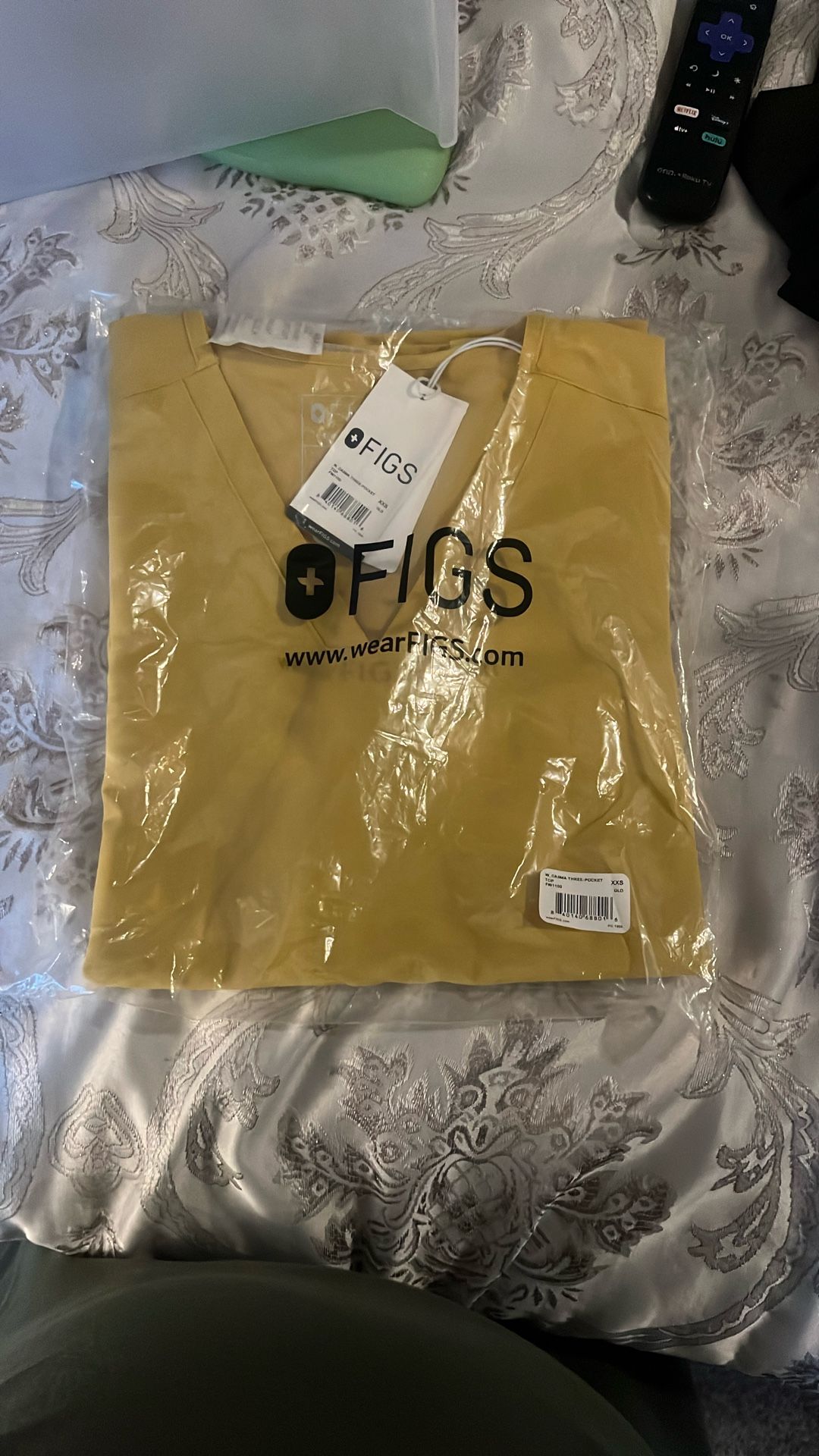 Yellow Figs Scrub Uniform Top