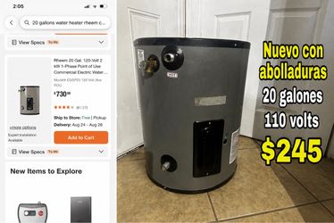 20 gallons electric 110 volts $245