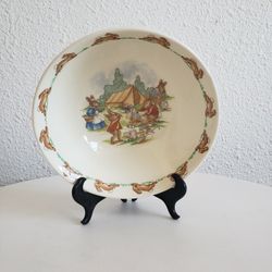Royal Doulton Bunnykins Cereal Bowl  Fine Bone China England 6” Round Vintage. 