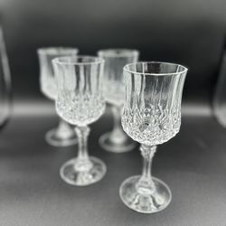 (4) Crystal Wine Glasses 