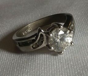 Sterling Silver CZ Diamond Engagement Ring