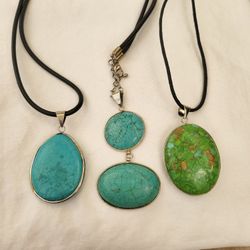 Genuine Magnesite ( Dyed ) 3 Necklaces