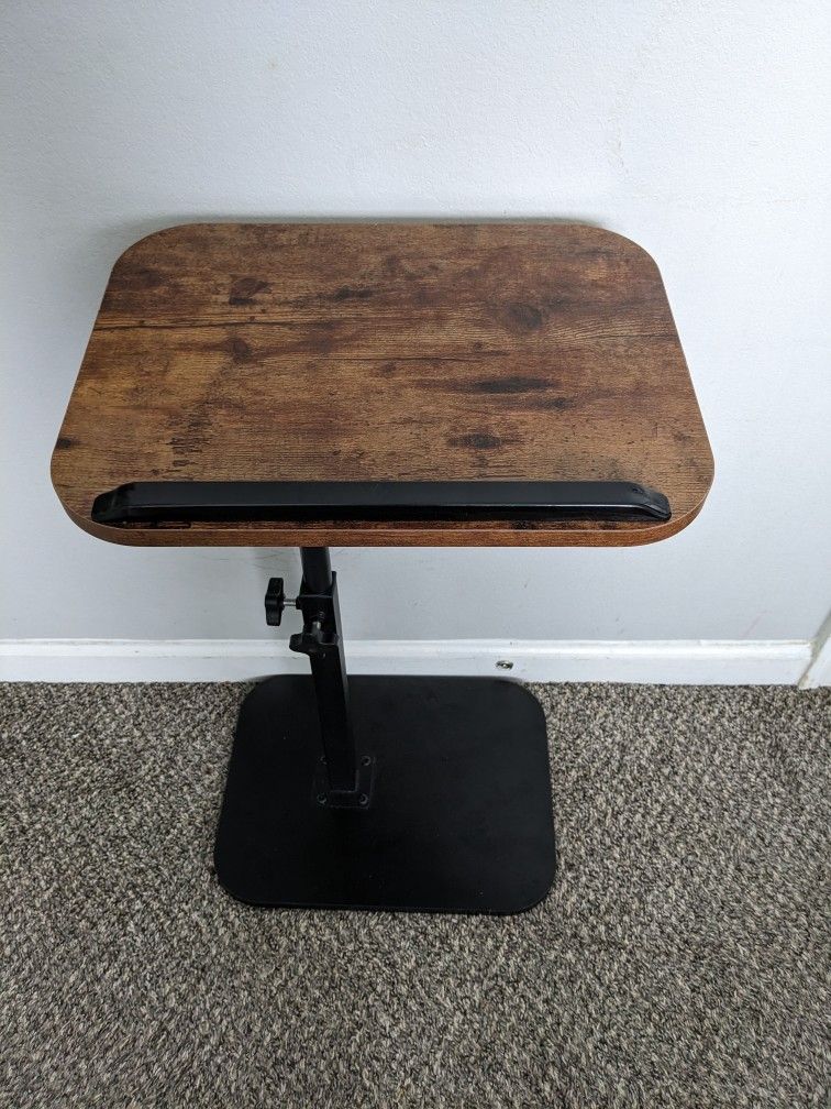 C Shaped End Table Adjustable Height,Laptop-Table for Couch、Bed、Reading Nook,C Shaped End for Couch,360°Swivel TV Tray Coffee Table,That Slide Under-R