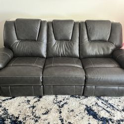Dark Grey Leather Couches That Recline 