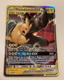 Pikachu & Zekrom GX Pokémon Team Up in Excellent Condition