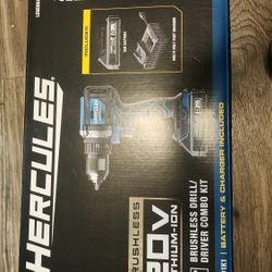 HERCULES 20V Brushless Cordless, 1/2 in. Drill/Driver Kit with Side Handle, 2 Ah Battery, and Charger