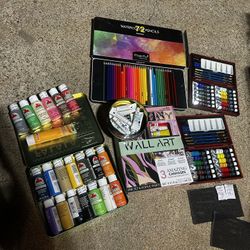 Various Art Supplies Magicfly Pencils Acrylic Paint And other Stuff 