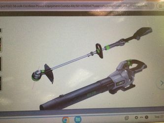 PACKAGE DEAL… EGO POWER CHAIN SAW, 16’….. EGO POWER 56 VOLT CORDLESS BATTERY STRING TRIMMER AND LEAF BLOWER