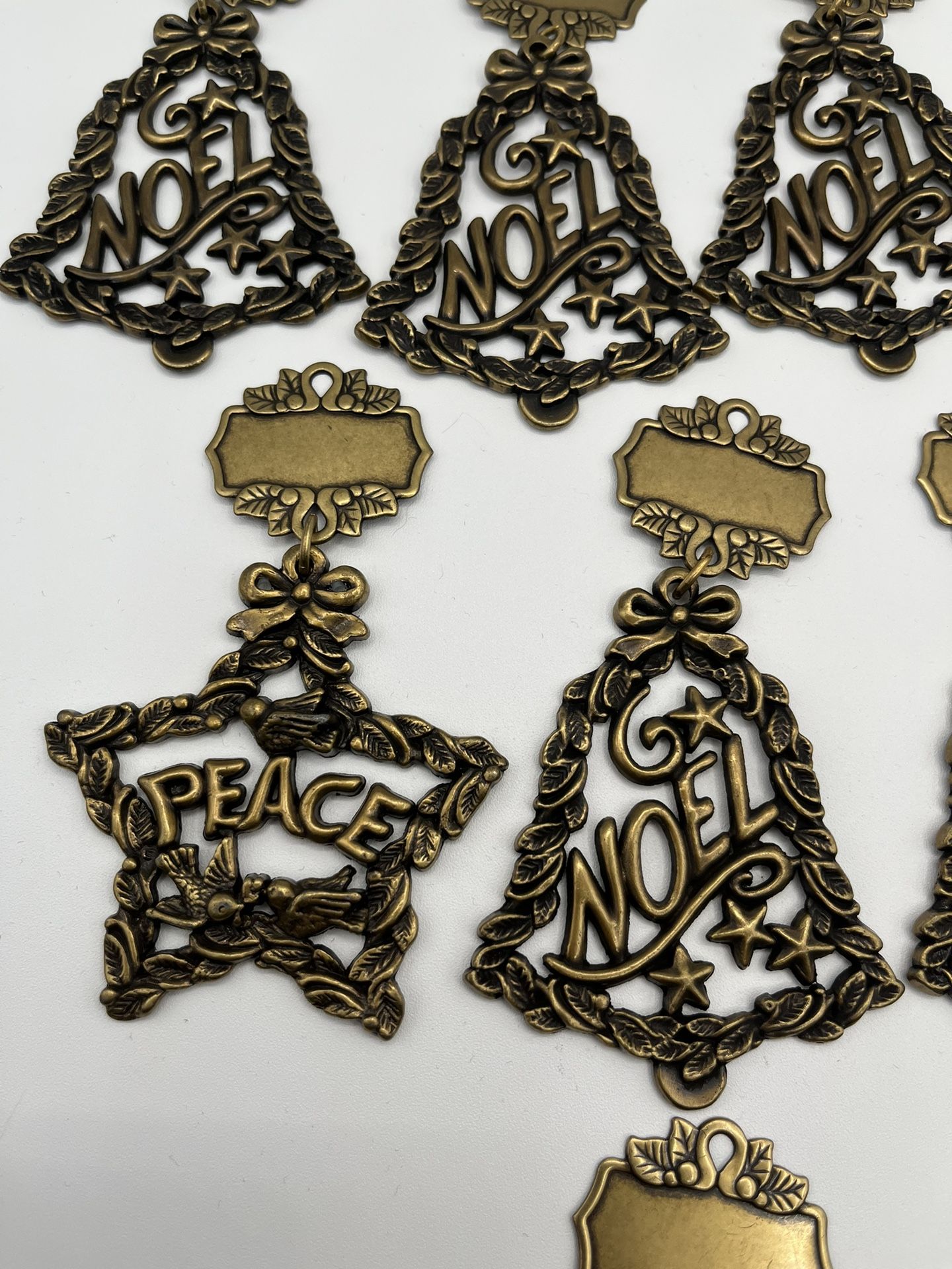 Vintage 1996 Gloria Duchin Brass Christmas Ornaments. Set Of 11 Pieces