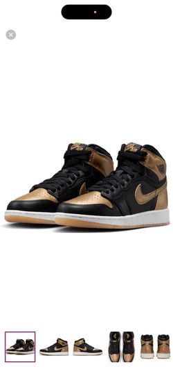 Jordan Air 1 Mid Black/Metallic Gold